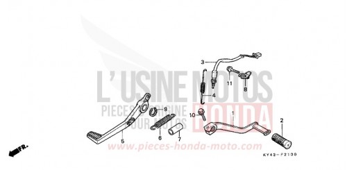 PEDALE DE FREIN/ PEDALE DE CHANGEMENT NSR125RK de 1989